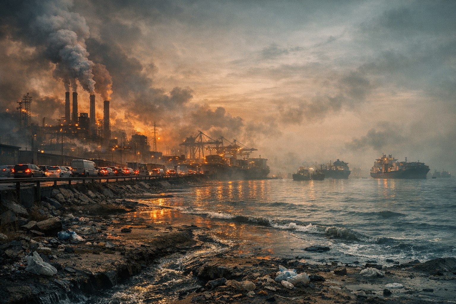 Fumee industrielle et pollution atmospherique